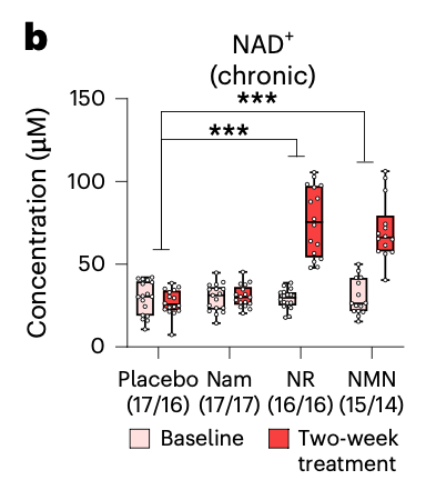 NR/NMN对于NAD+的长期提升效果要优于Nam